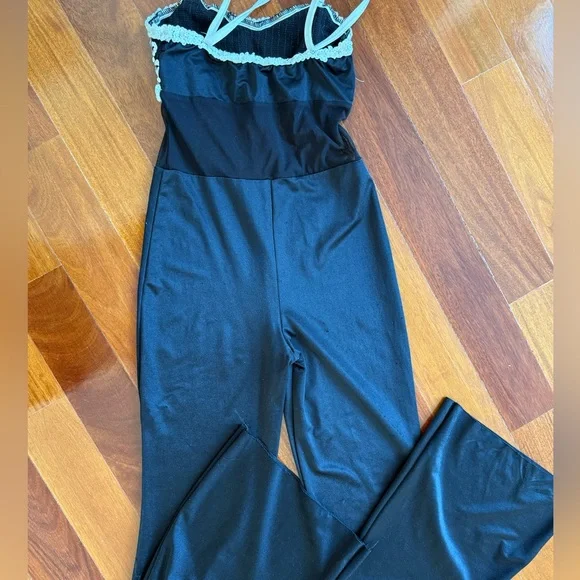 Curtain Call Dance Costumes wide leg jumpsuit Black / White Size Child Large